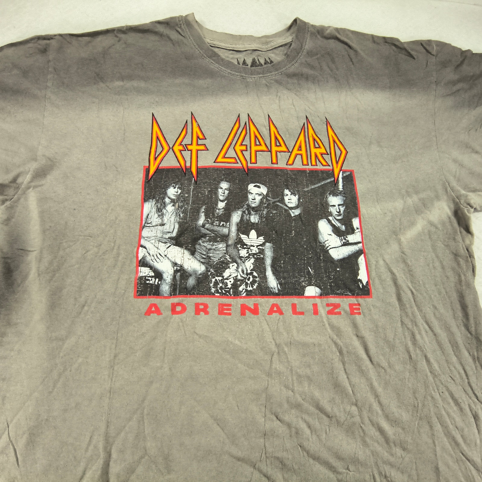 Def Leppard Adrenalize Band Graphic Crew Neck T Shirt Mens Size Large L Gray